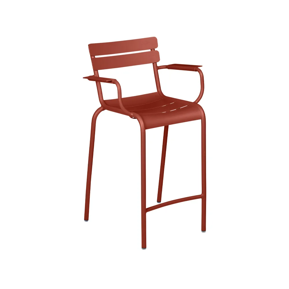 Luxembourg barstol med armstöd, Red ochre (röd) Fermob