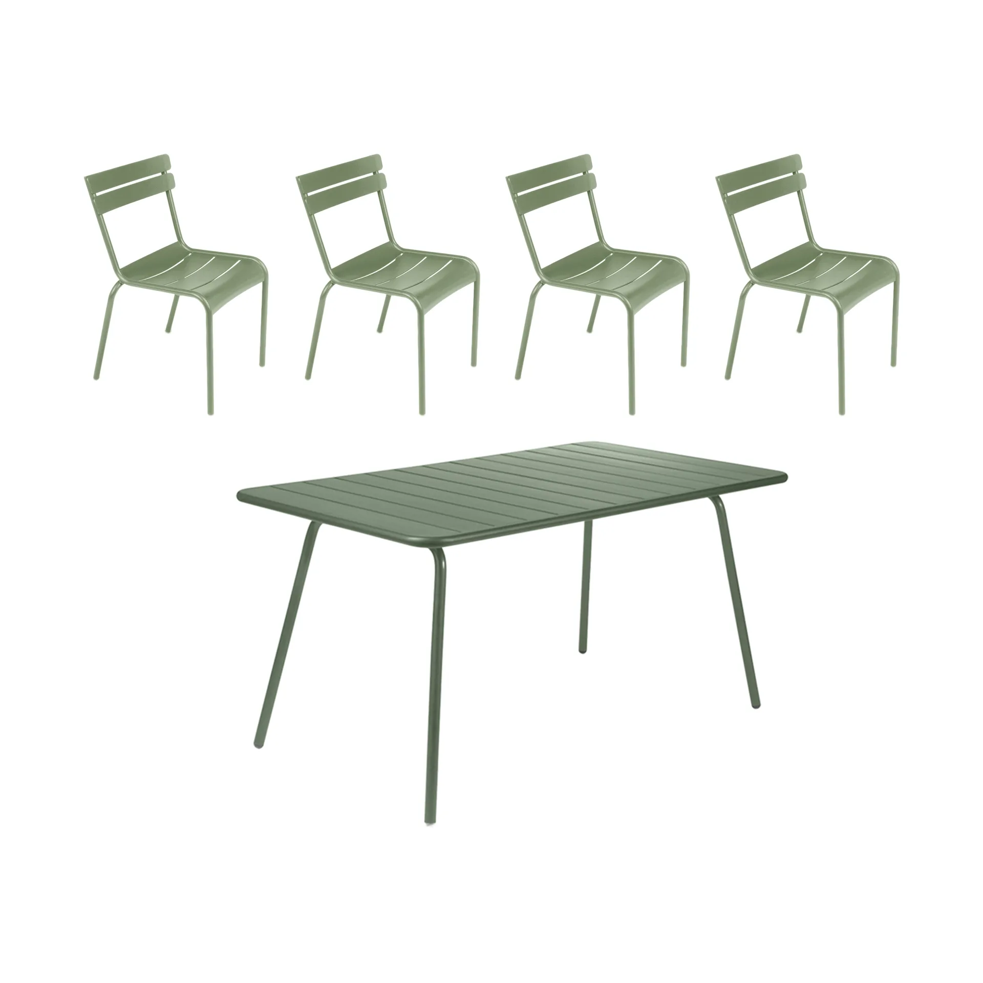 Luxembourg bord 143x80 cm + 4 stolar, Cactus Fermob