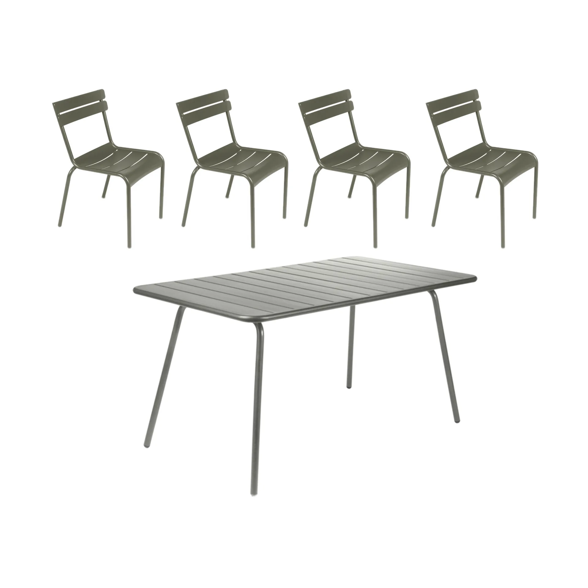 Luxembourg bord 143x80 cm + 4 stolar, Rosemary Fermob