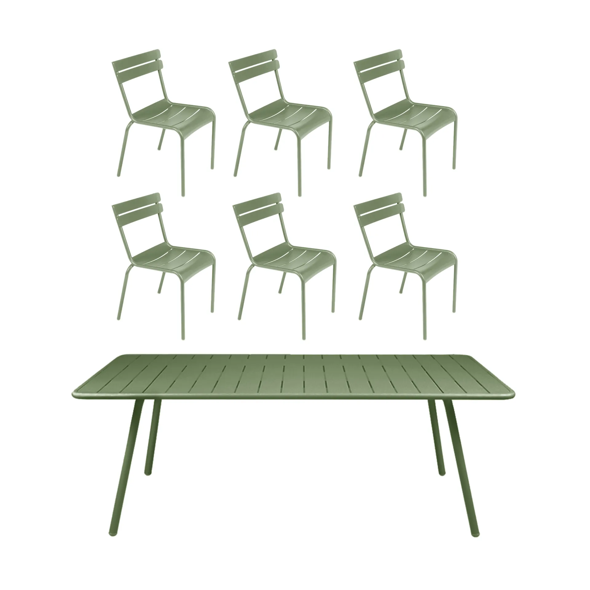 Luxembourg bord 207x100 cm + 6 stolar, Cactus Fermob