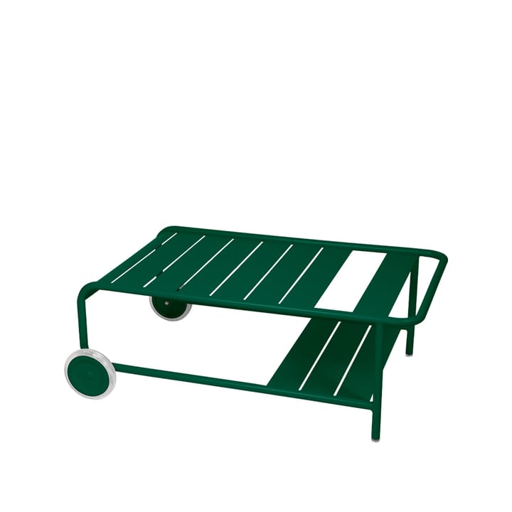 Luxembourg bord lågt - cedar green, med hjul - Fermob