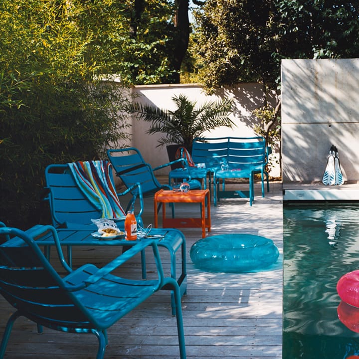 Luxembourg bord/fotpall, acapulco blue, large Fermob