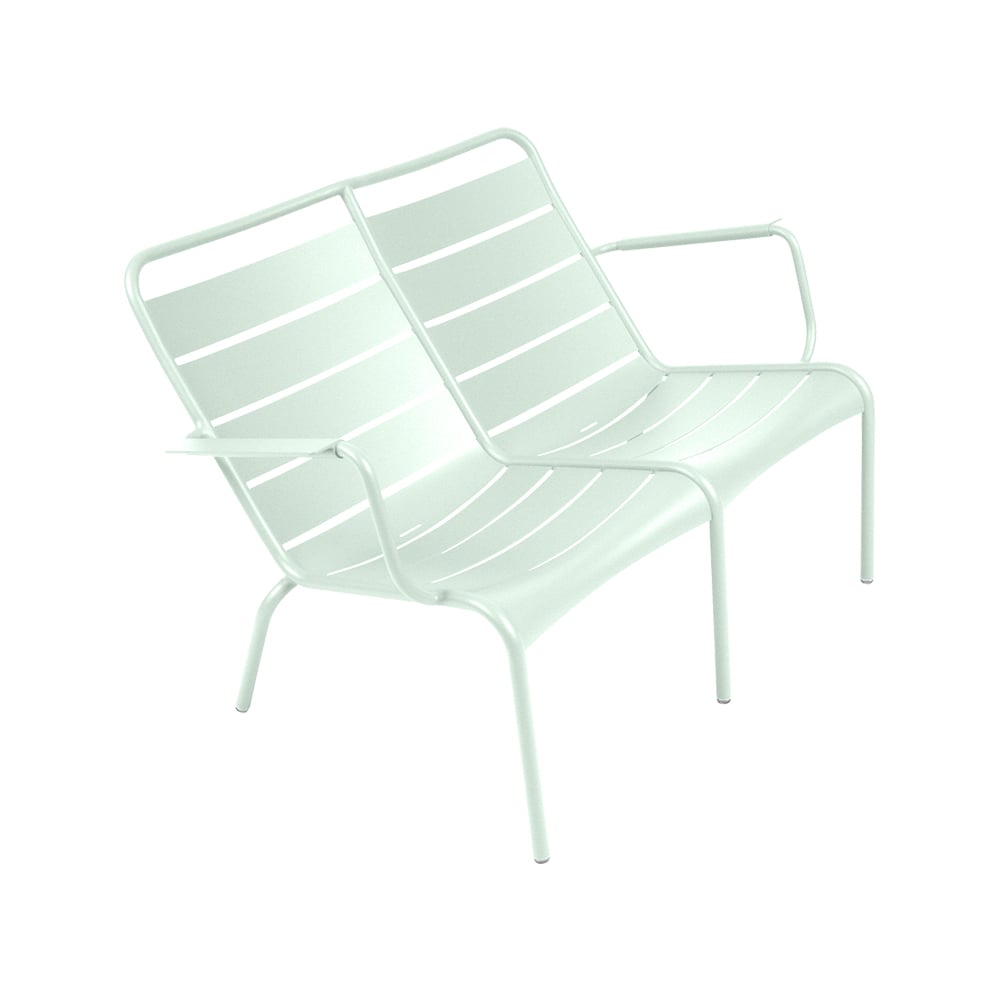 Fermob Luxembourg Duo karmstol låg ice mint | Skandinavisk Design | Trädgårdsbänkar | Grön