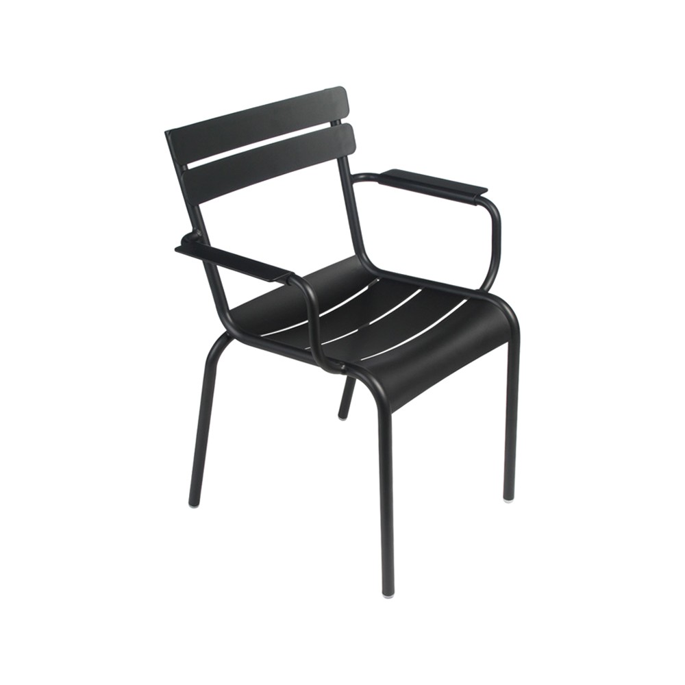 Fermob Luxembourg karmstol liquorice | Skandinavisk Design | Trädgårdsstolar | Svart