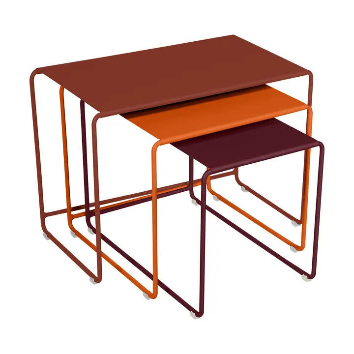 Oulala satsbord - Red ochre (röd)-Candied orange (orange)-Black cherry (vinröd) - Fermob