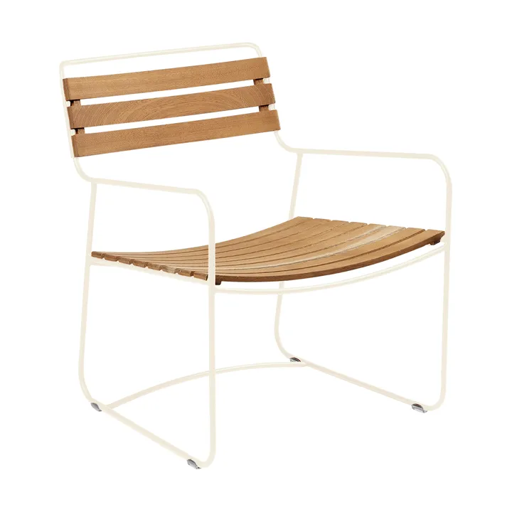 Surprising Teak karmstol låg - Latte beige - Fermob