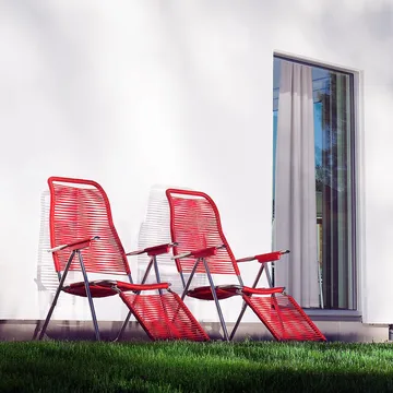 Spaghetti solstol med fotstöd - Red - Fiam