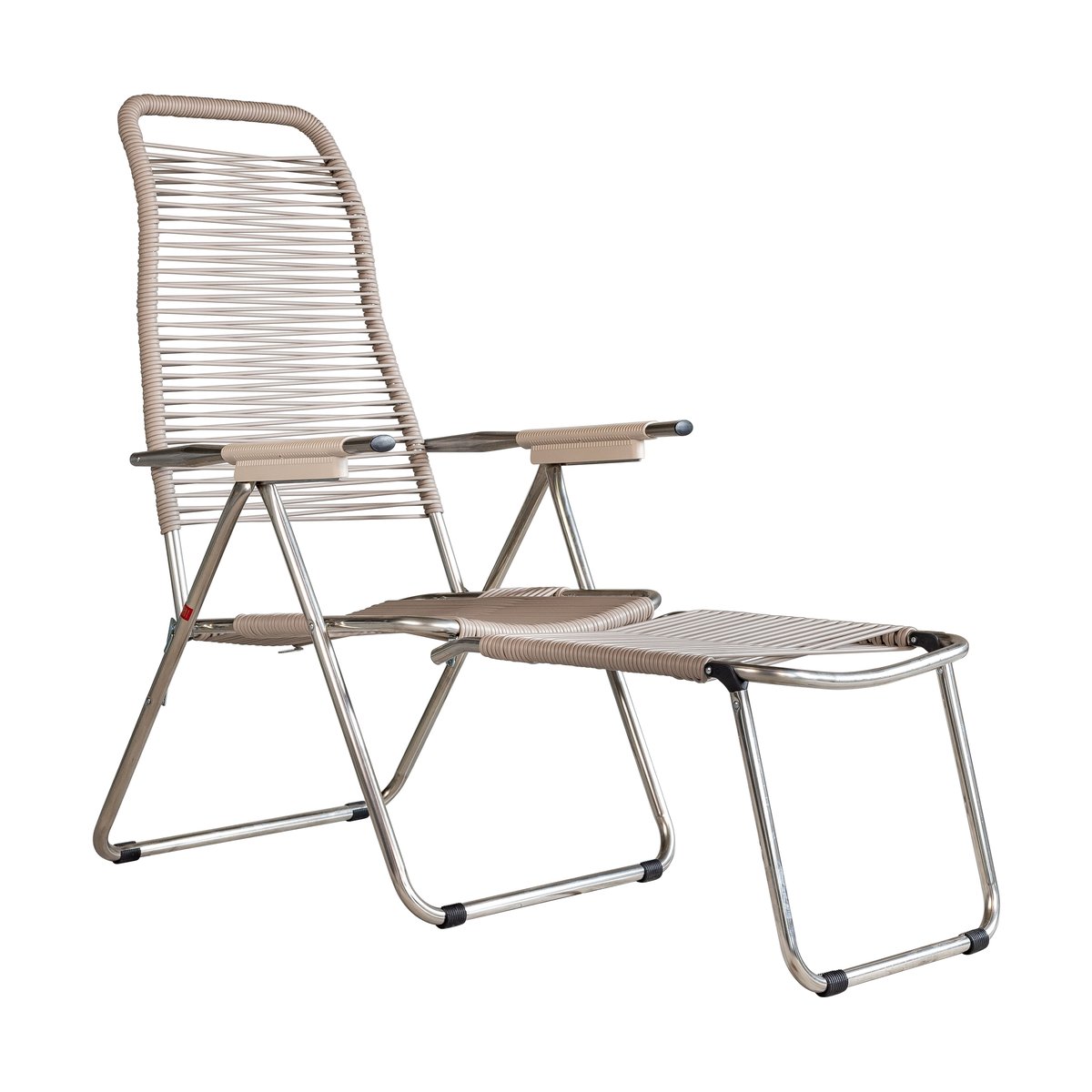 Fiam Spaghetti solstol med fotstöd Taupe | Skandinavisk Design | Solsängar & solstolar | Beige