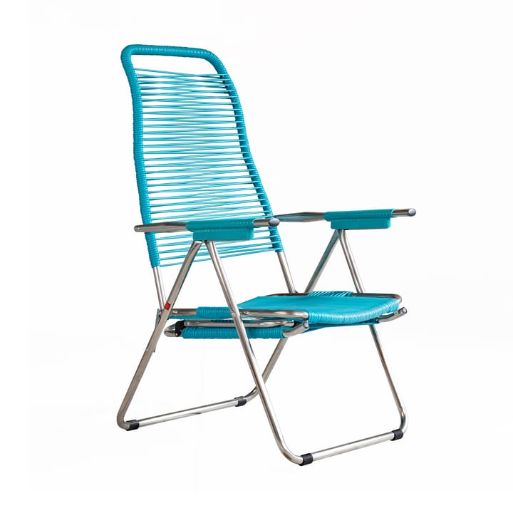 Spaghetti solstol med fotstöd, Turquoise Fiam
