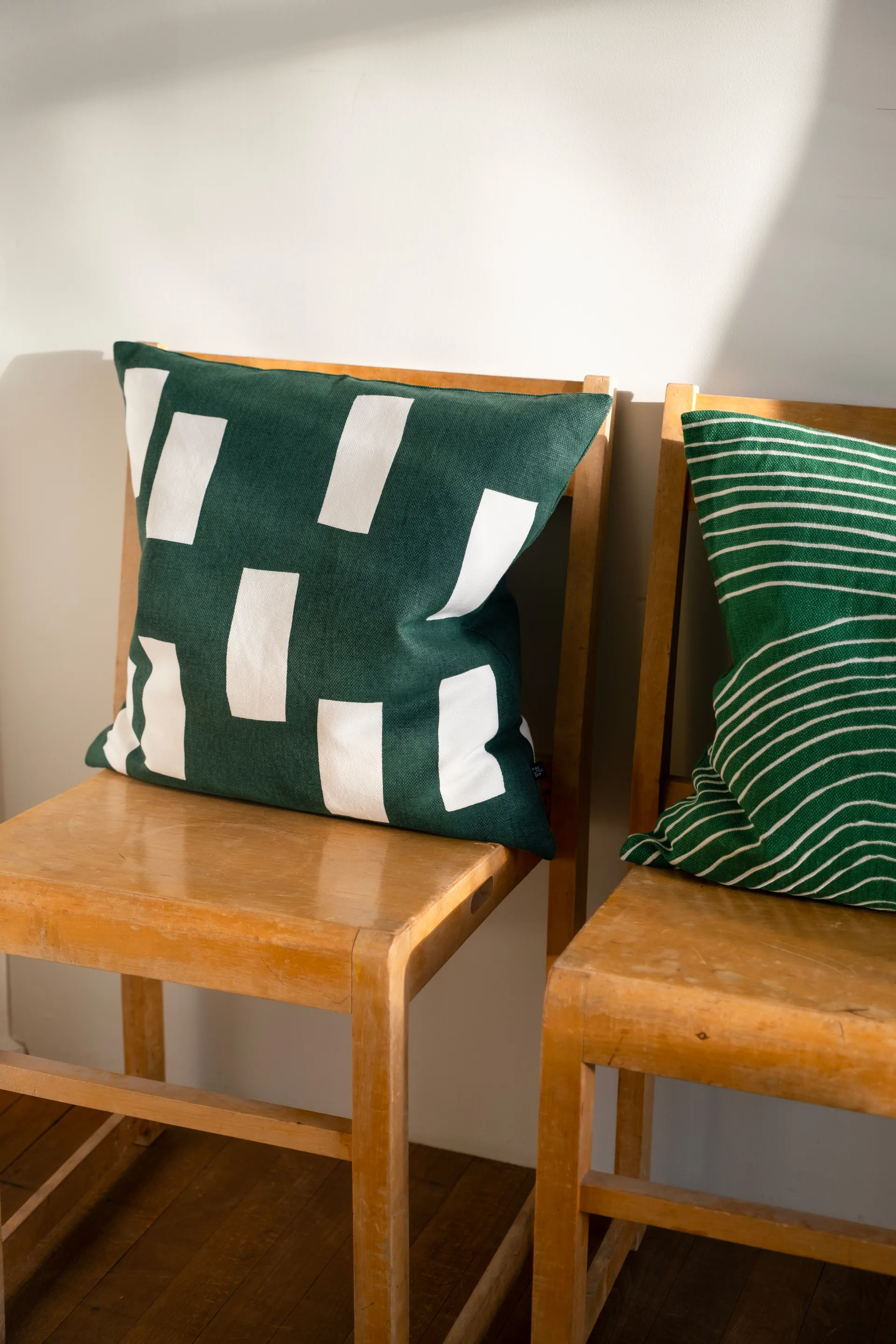 Block kuddfodral 48x48 cm, Green Fine Little Day