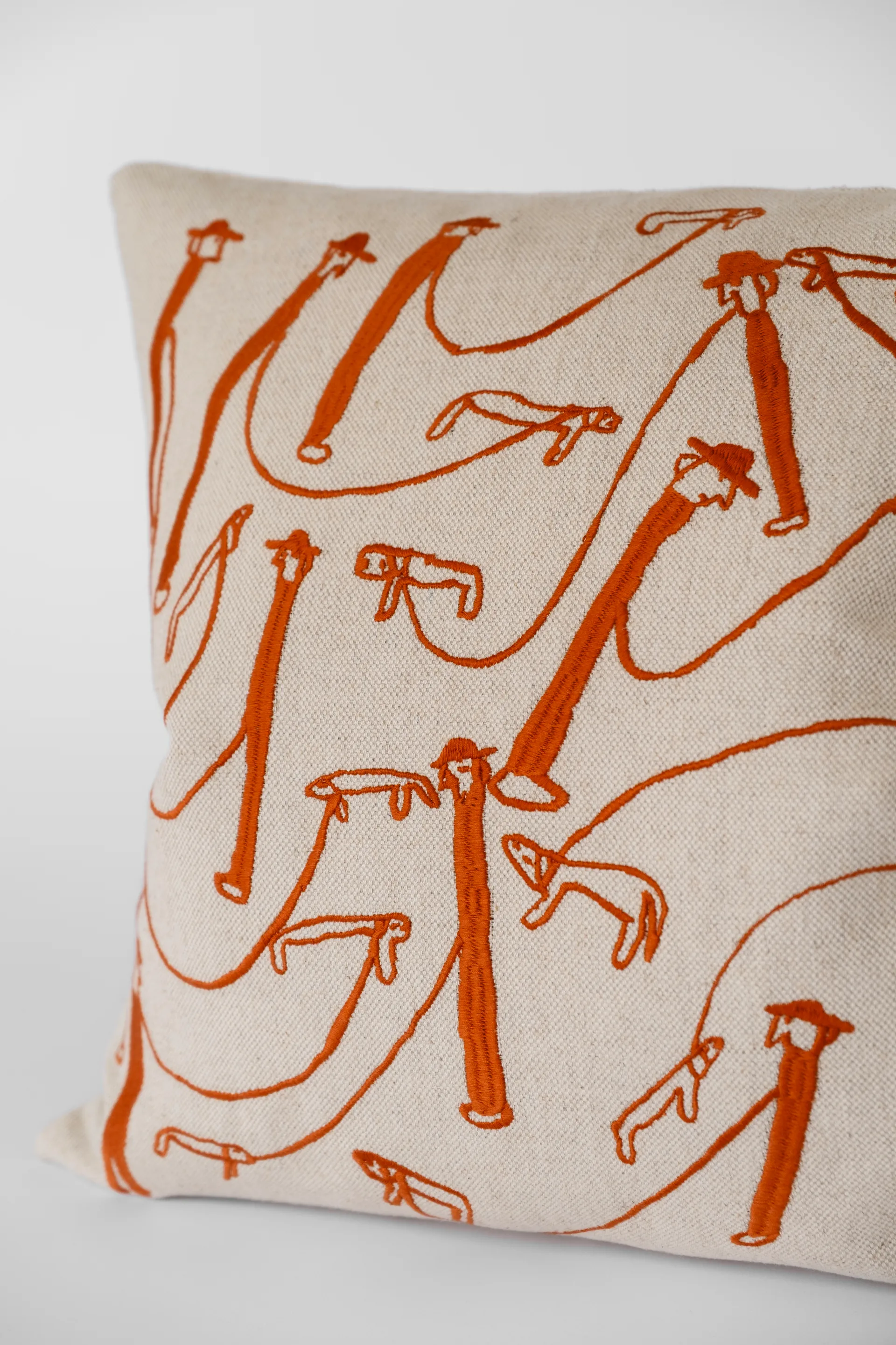 Dog walk kuddfodral 48x48 cm, Natur-orange Fine Little Day