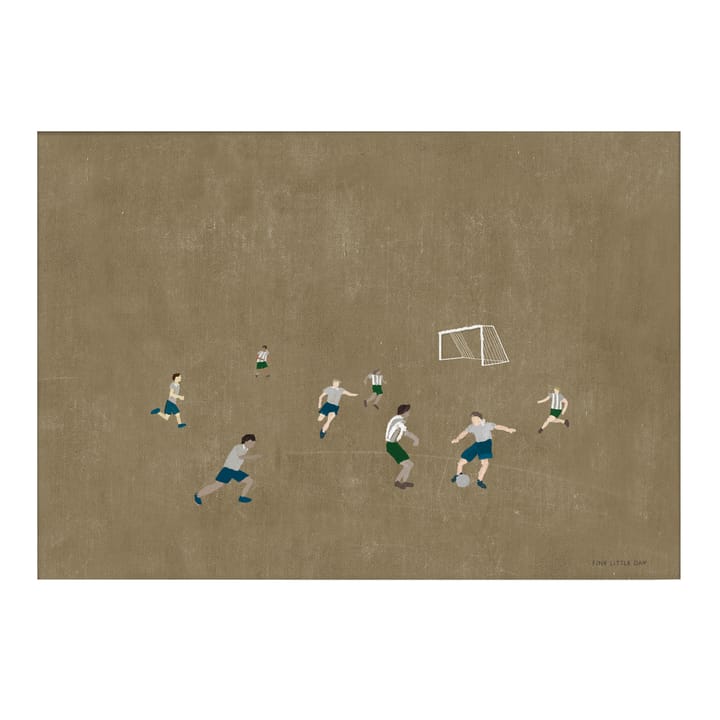 Fotboll poster 50x70 cm - Brun - Fine Little Day
