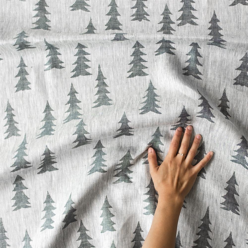 Gran tyg linne, mörkgrön-vit Fine Little Day