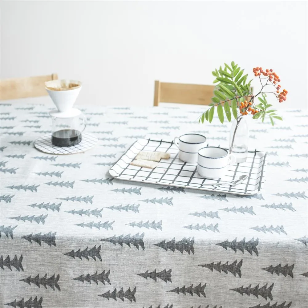 Gran tyg linne, mörkgrön-vit Fine Little Day