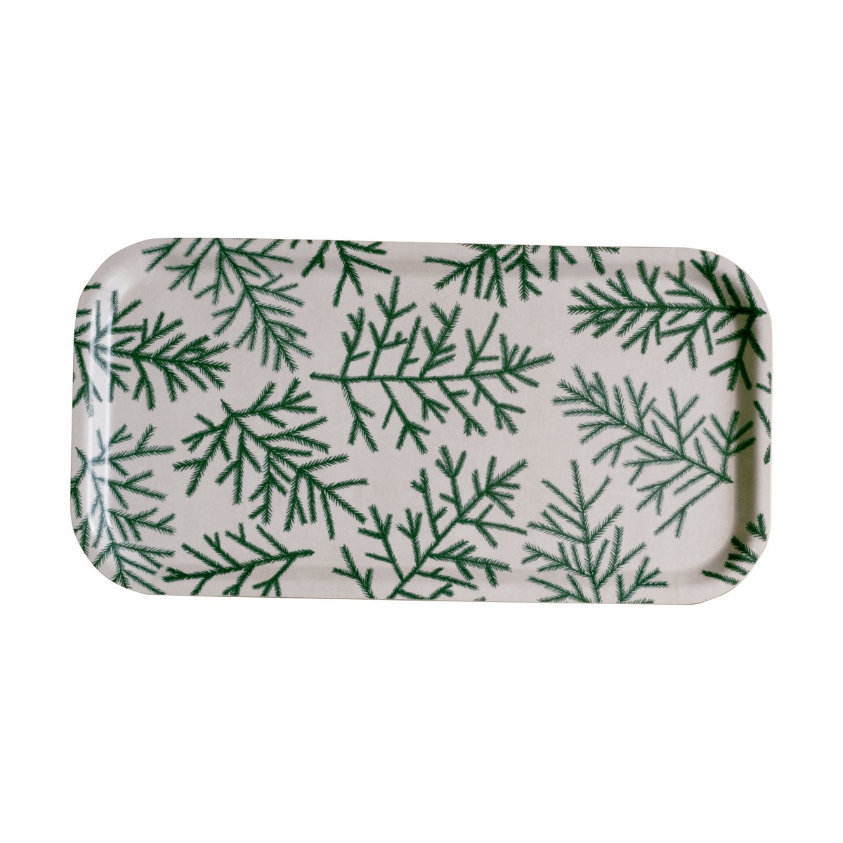 Fine Little Day Granris bricka 22x43 cm Vit-grön | Skandinavisk Design | Brickor | Vit