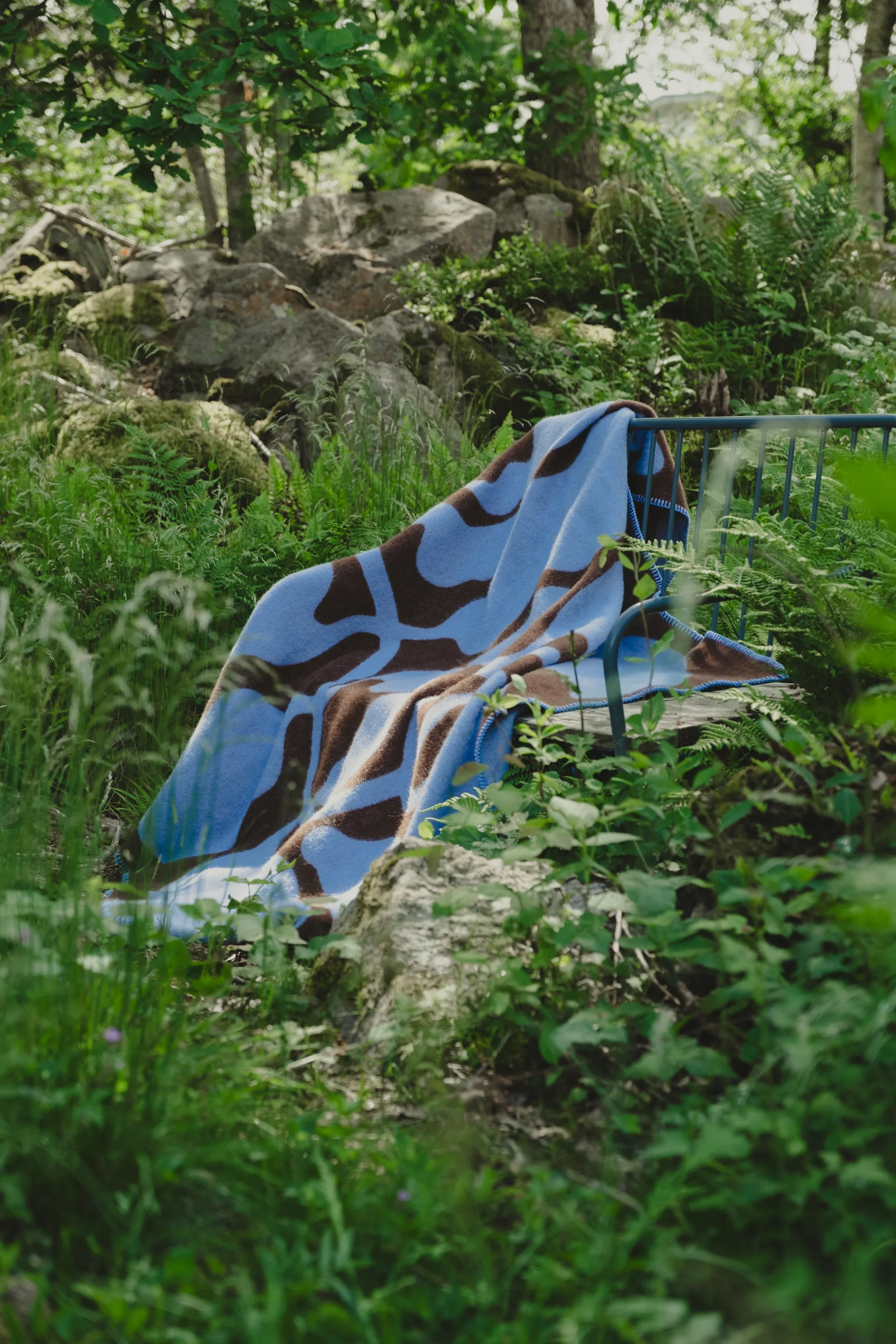 Leaves filt 130x180 cm, Blue-brown Fine Little Day