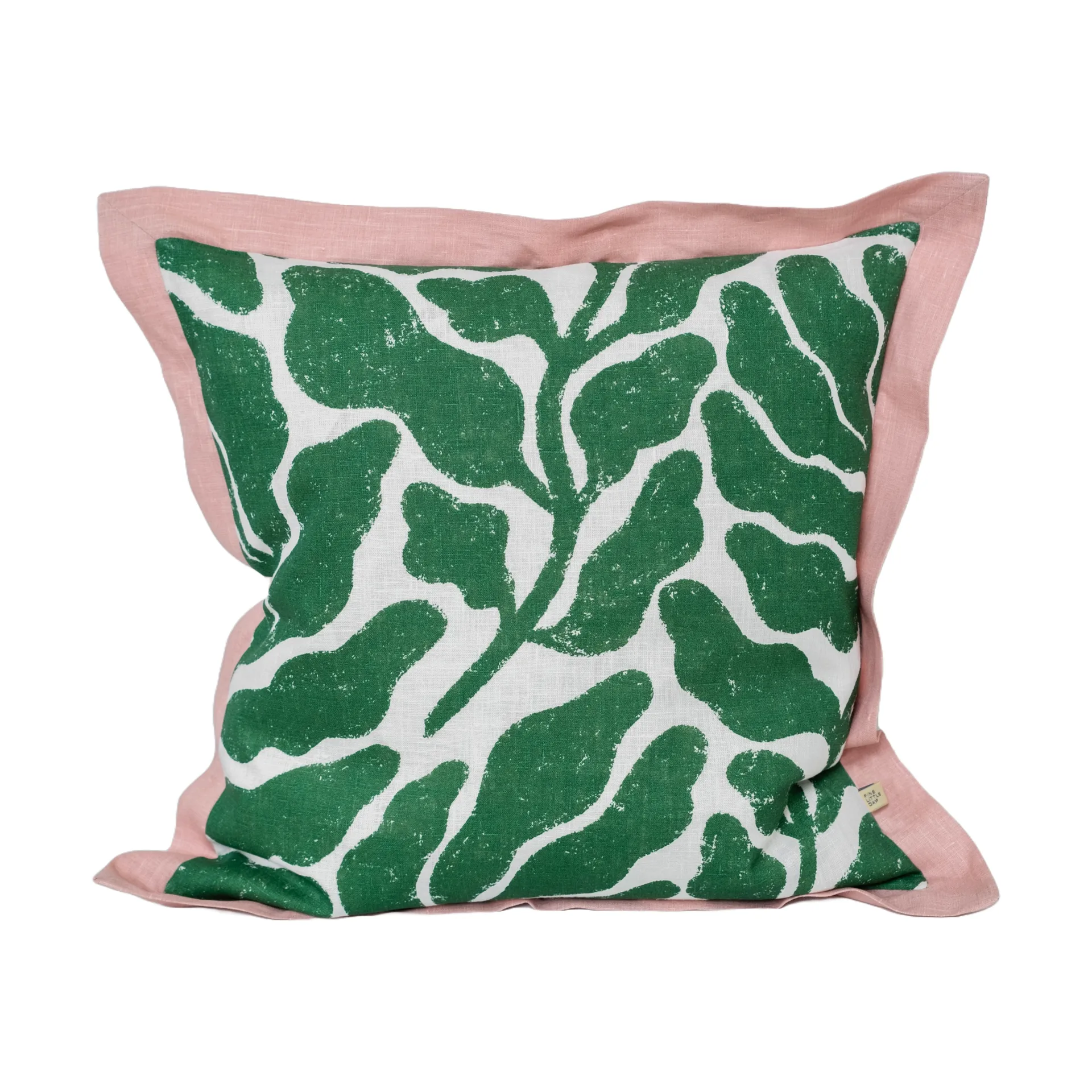 Leaves kuddfodral konstraterande vinge 48x48 cm, Green-pink Fine Little Day