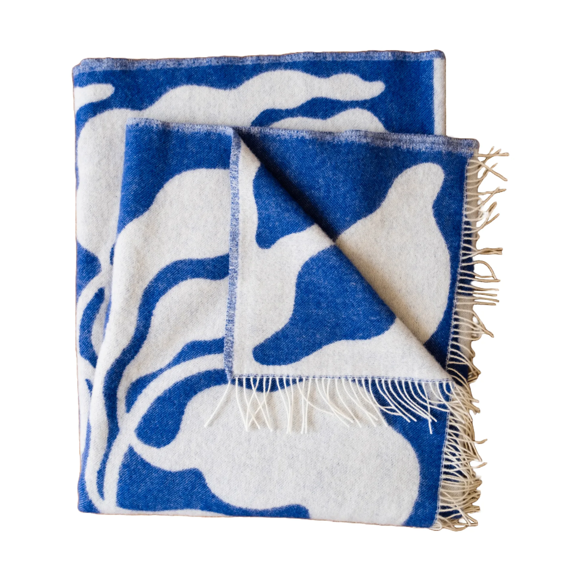 Leaves pläd 130x220 cm, Blue-white Fine Little Day