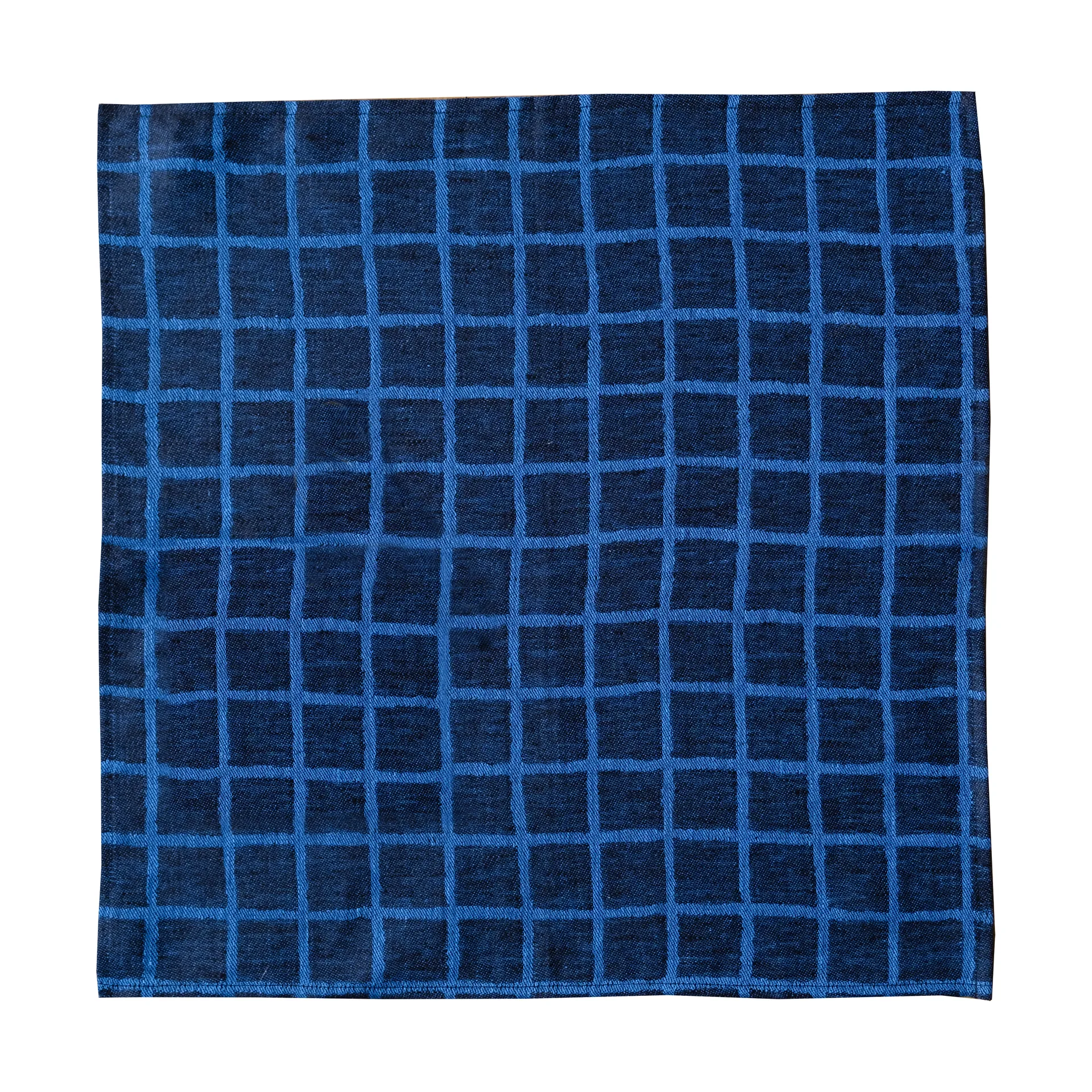 Rutig jacquardvävd servett 2-pack, Blue-black Fine Little Day