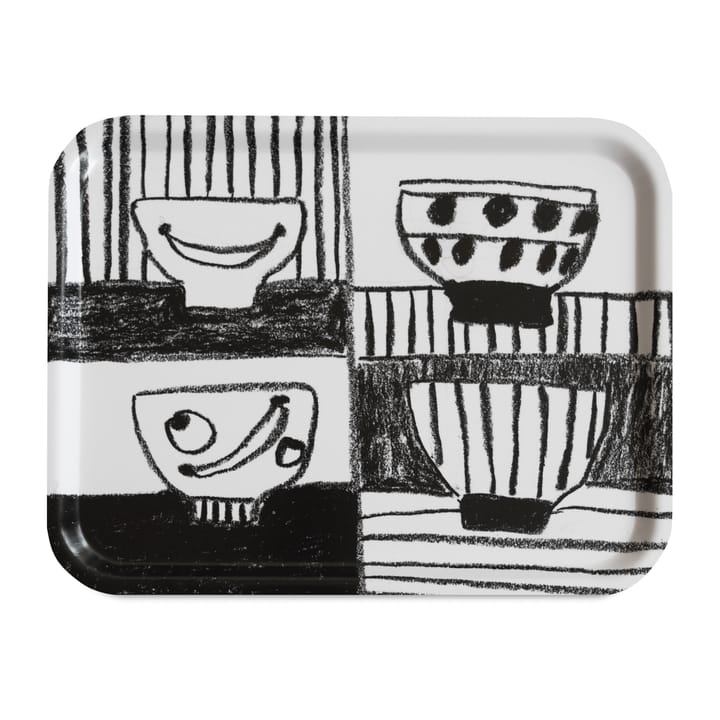 Stilleben bricka 33x43 cm, Svart-vit Fine Little Day