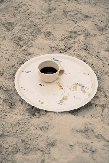 Swimmers bricka Ø38 cm - Beige - Fine Little Day