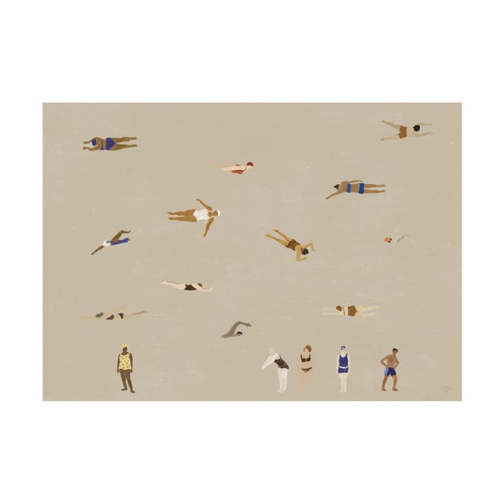 Swimmers poster - Beige, 50x70 cm - Fine Little Day