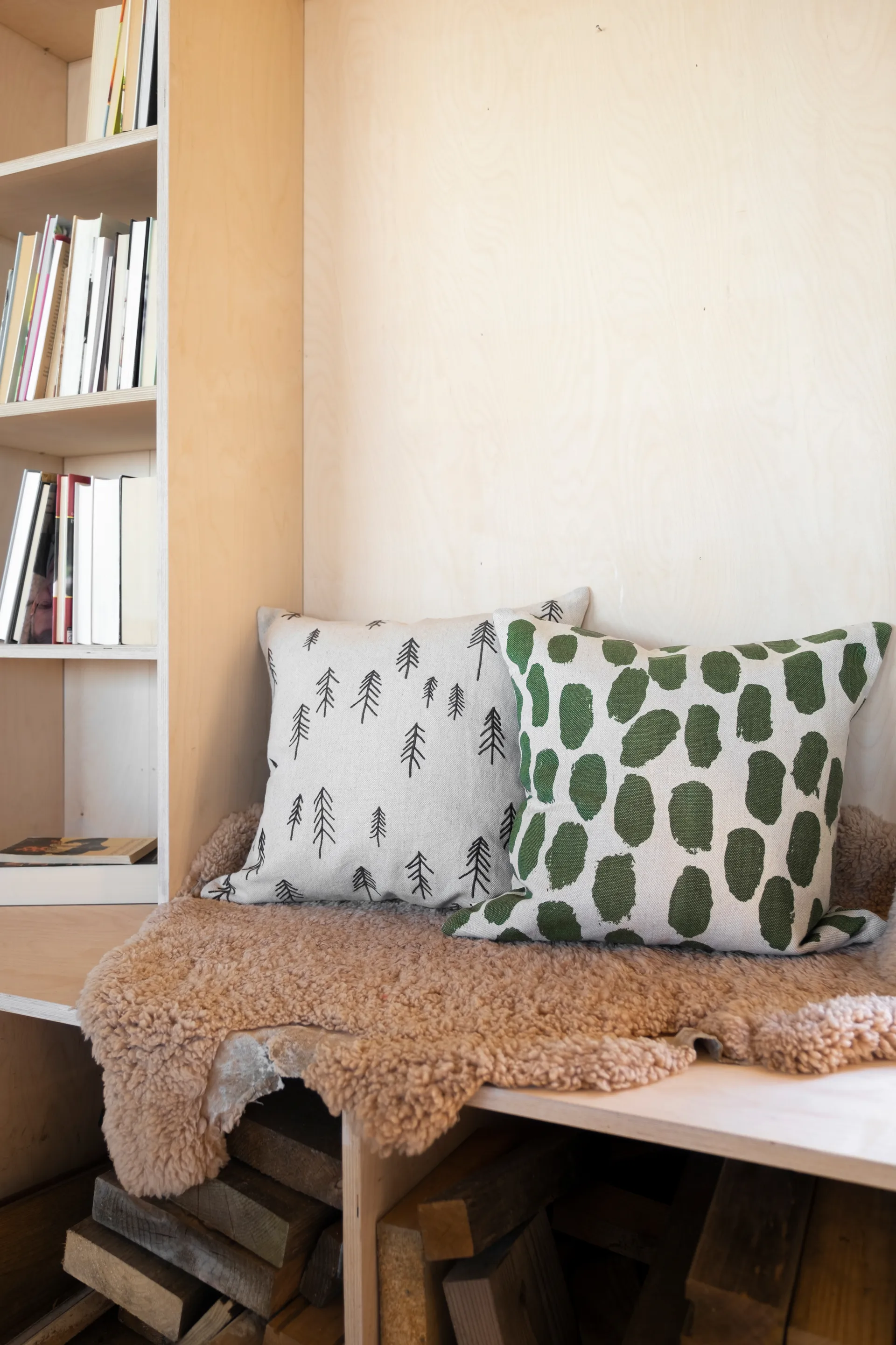 Tall kuddfodral 48x48 cm, Brun-natur Fine Little Day