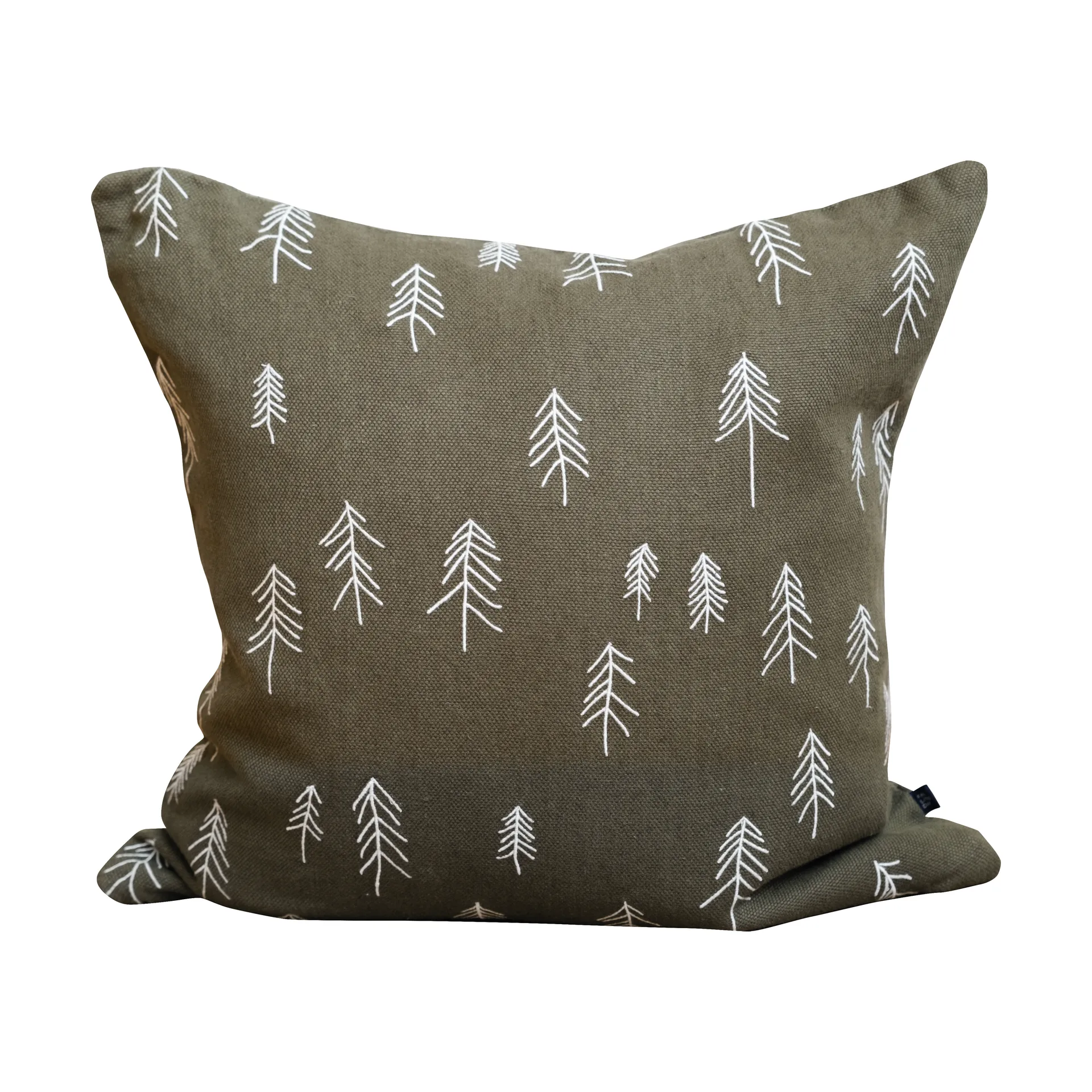 Tall kuddfodral 48x48 cm, Grön-vit Fine Little Day