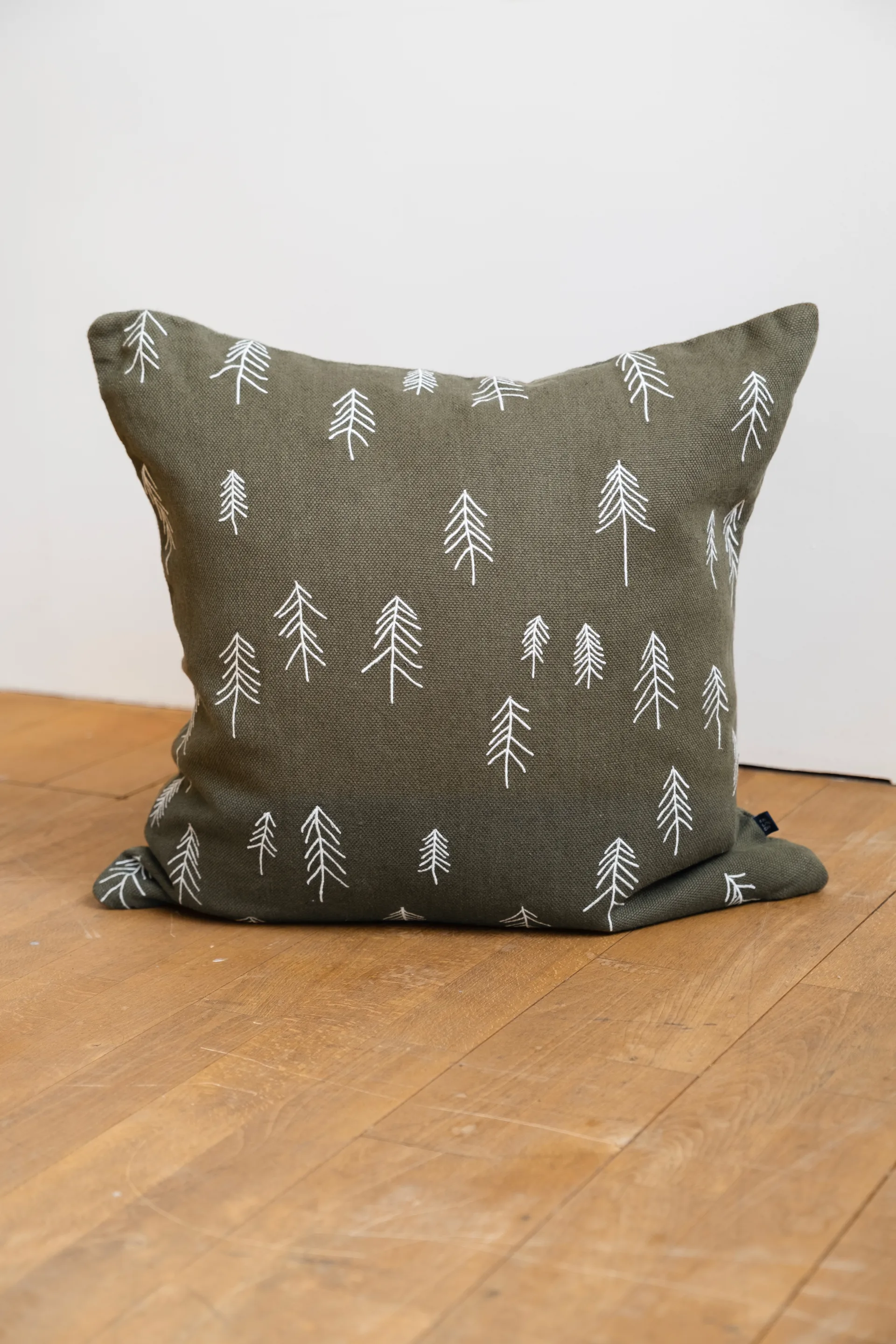 Tall kuddfodral 48x48 cm, Grön-vit Fine Little Day