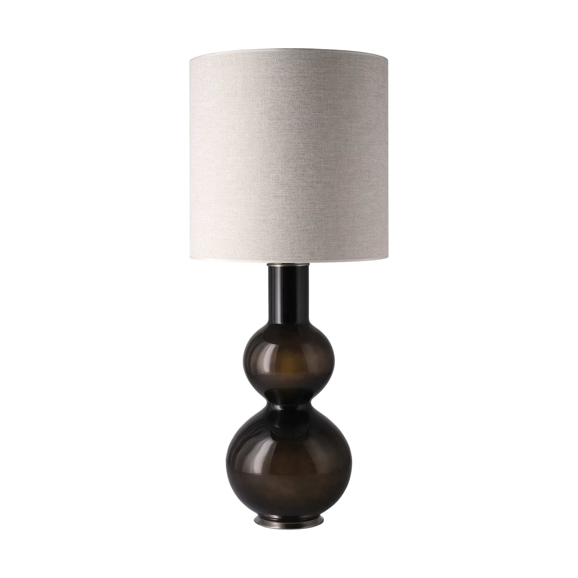 Augusta bordslampa svart lampfot, London Beige M Flavia Lamps