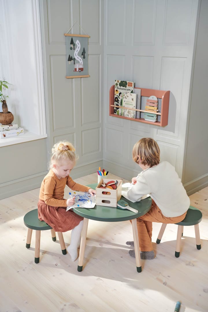Dots lekbord Ø60 cm, Djup grön FLEXA