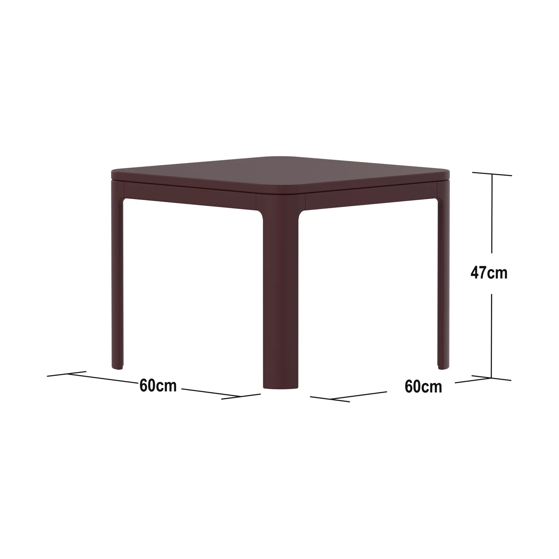 Nova bord 47x60x60 cm, Pomegranate Plywood FLEXA