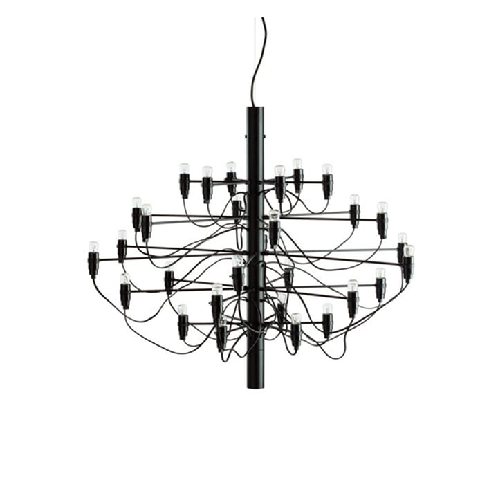 2097 Sarfatti ljuskrona Halogen - Mattsvart 30 lampor - Flos