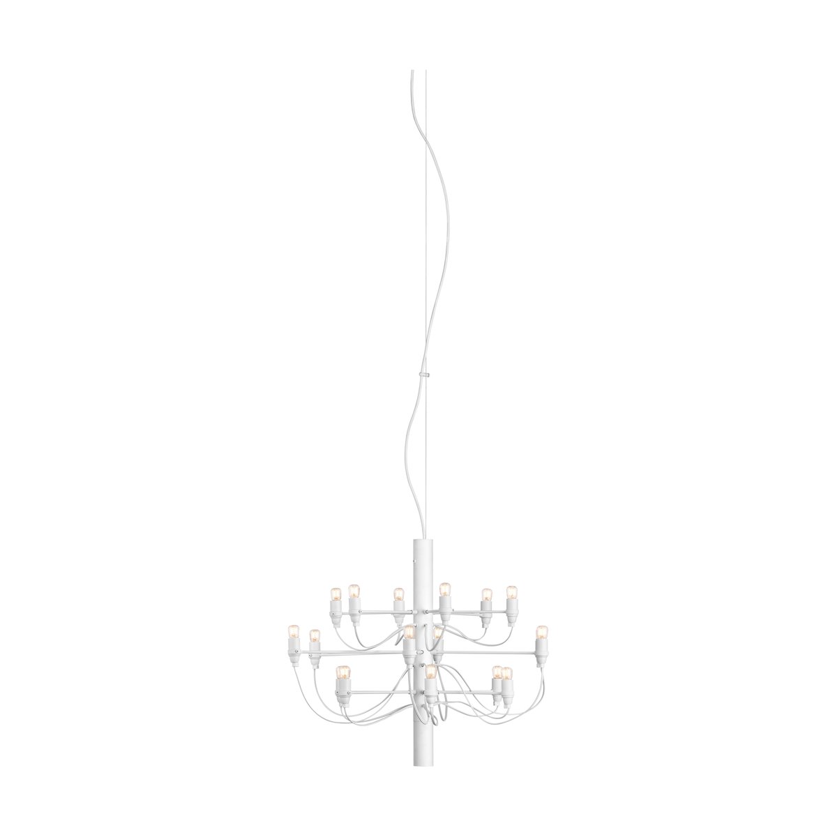 Flos 2097 Sarfatti ljuskrona LED Mattvit 18 lampor | Skandinavisk Design | Taklampor & Pendlar | Vit