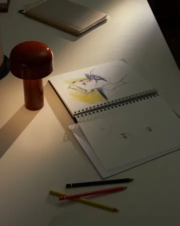 Bellhop bordslampa portabel - Brick red, IP54 (inom/utomhus) - Flos