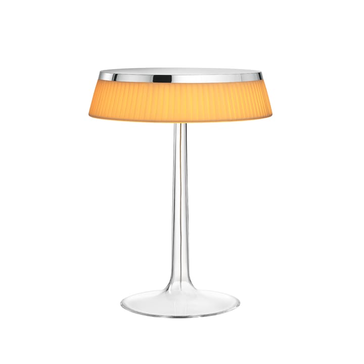 Bon Jour T bordslampa - chrome, soft tyg skärm  - Flos