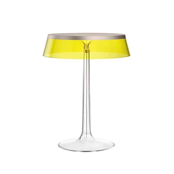 Bon Jour T bordslampa, Gul-mattkromad topp Flos