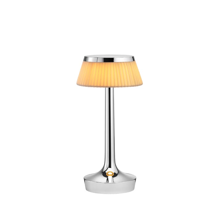 Bon Jour Unplugged bordslampa - Chrome-fabric - Flos