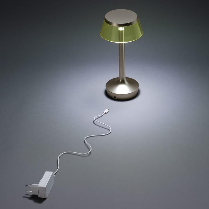 Bon Jour Unplugged bordslampa - chrome, soft tyg skärm (2 kolli) - Flos