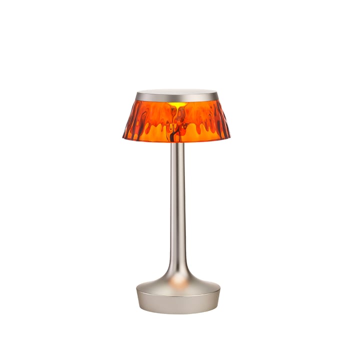 Bon Jour Unplugged bordslampa - Matt chrome-amber - Flos