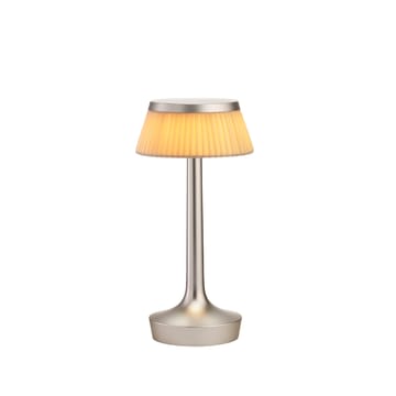 Bon Jour Unplugged bordslampa - Matt chrome-fabric - Flos