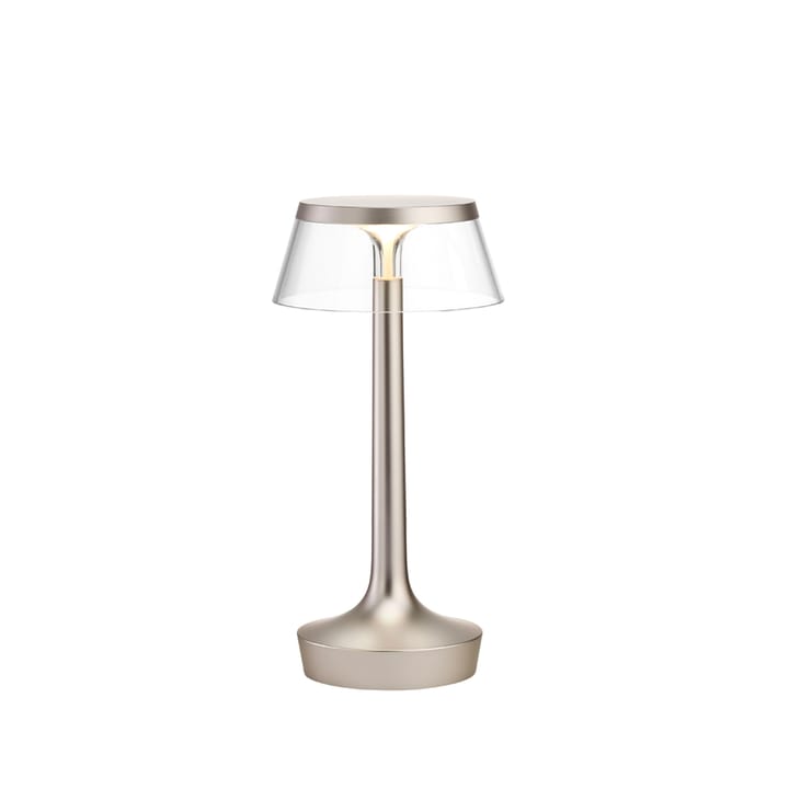 Bon Jour Unplugged bordslampa - Matt chrome-transparent - Flos