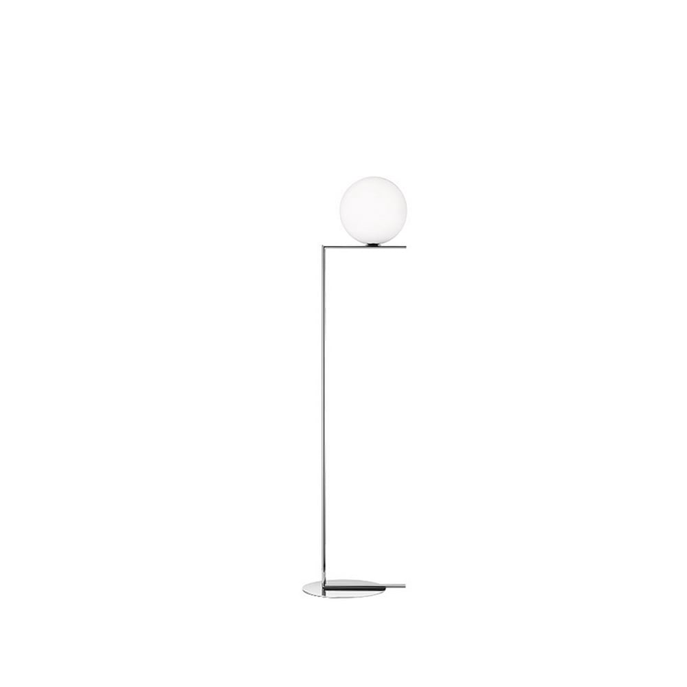 Flos IC lights F1 golvlampa krom, opal | Skandinavisk Design | Golvlampor | Silverfärgad