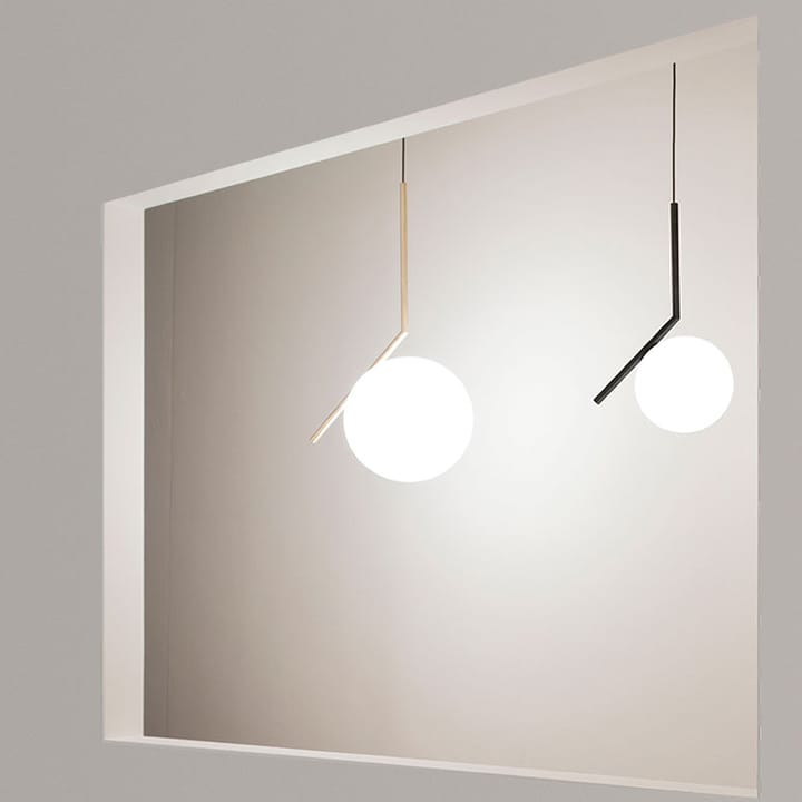 IC lights S1 pendel, borstad mässing, opal Flos