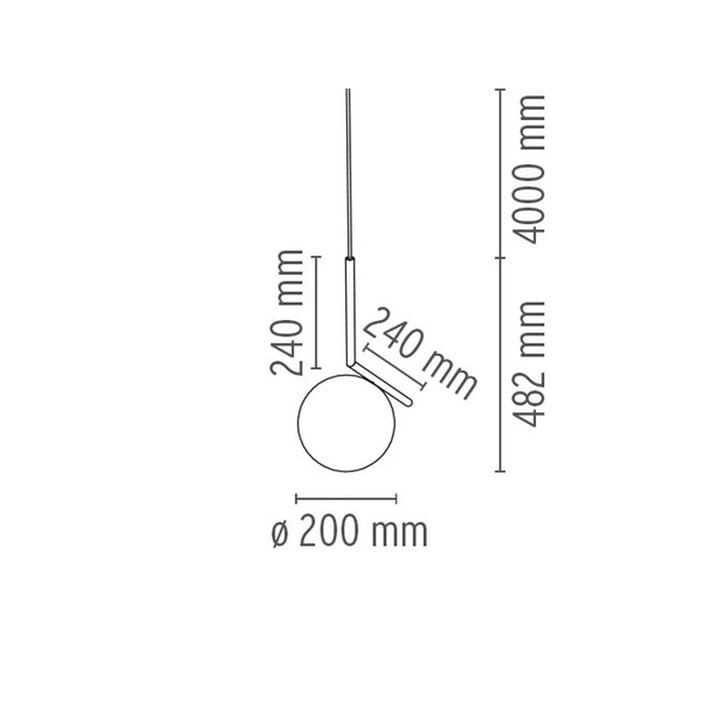 IC lights S1 pendel, svart, opal Flos