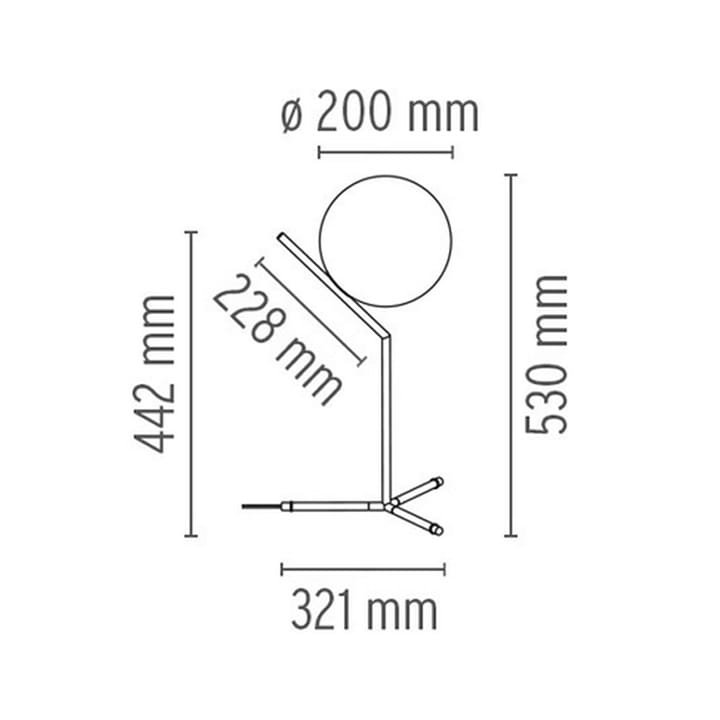 IC lights T1 high bordslampa, krom, opal Flos