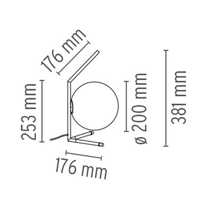 IC lights T1 low bordslampa, svart, opal Flos
