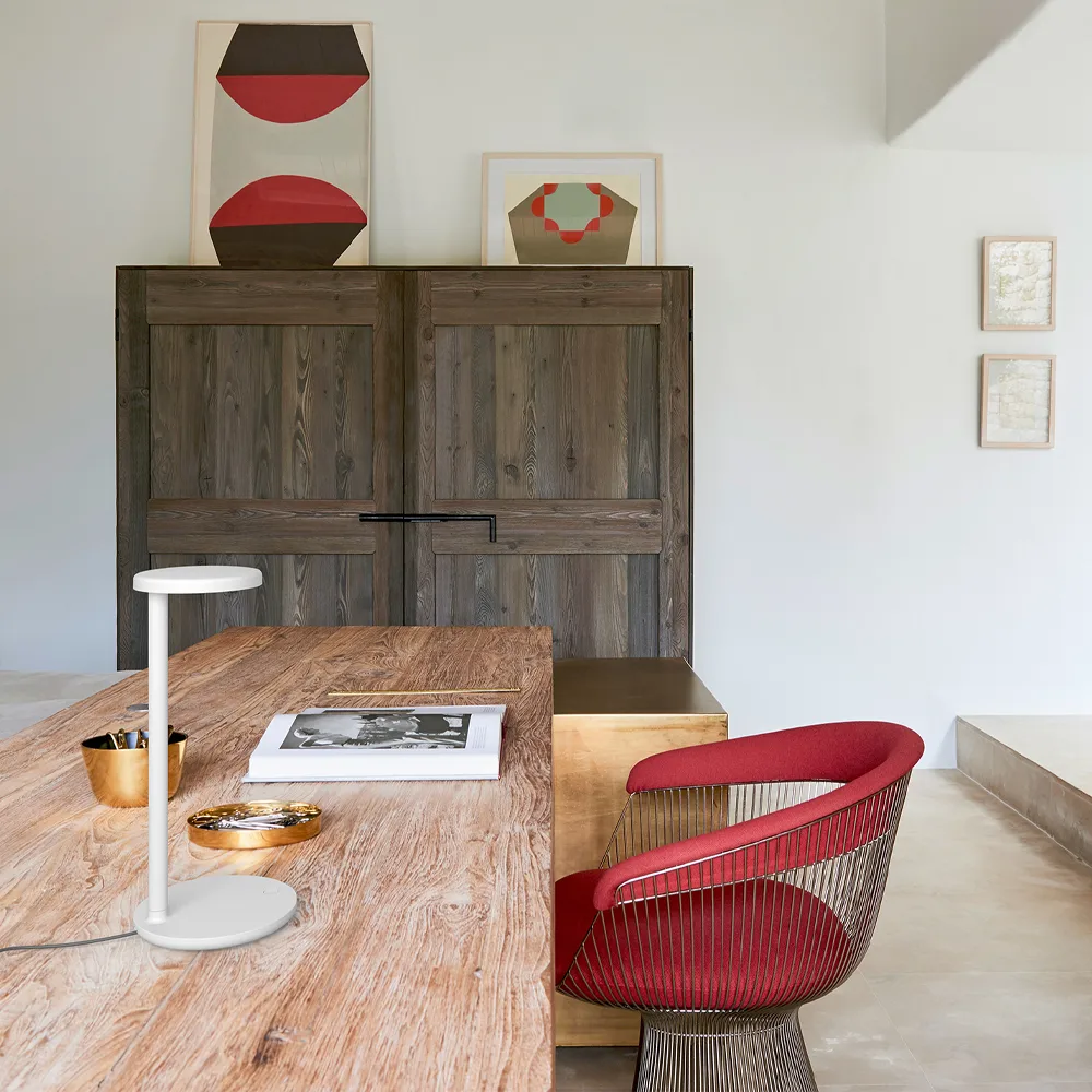 Oblique bordslampa, Brun Flos