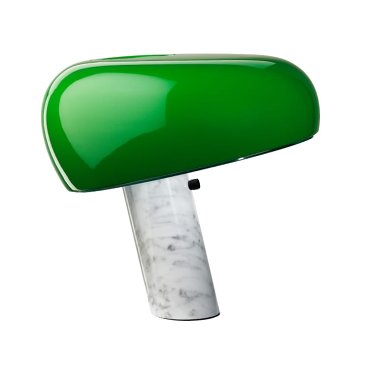 Snoopy bordslampa - grön, lampfot i vit marmor - Flos