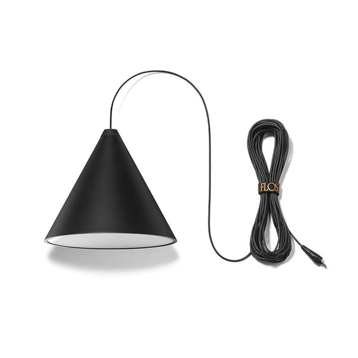 String Light Cone pendel, svart, 12m kabel Flos